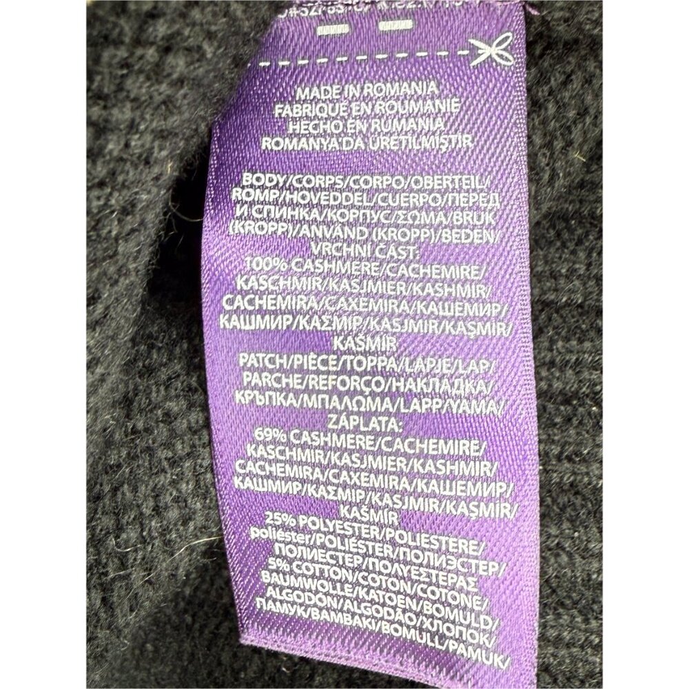 Ralph Lauren Purple Label Cashmere Safari Bear Sweater Knit Black S - Picture 5 of 8